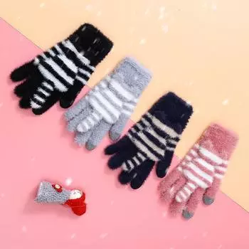 Перчатки для сенсорных экранов производства Gloves, новый зимний стиль, милые мультяшные теплые перчатки для студентов колледжей, красота для белых воротничков average size