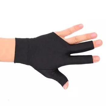 Перчатки для снукера, бильярда, кия, пул, левая открытая перчатка с тремя пальцами из спандекса