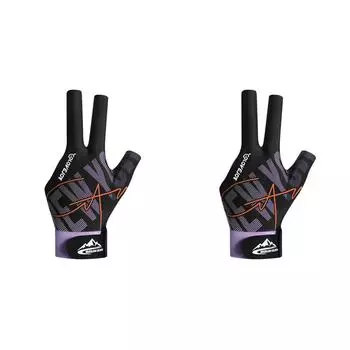 Перчатки для снукера с тремя пальцами, нескользящие, для левой руки, для бильярда, для мужчин и женщин(фиолетовый)