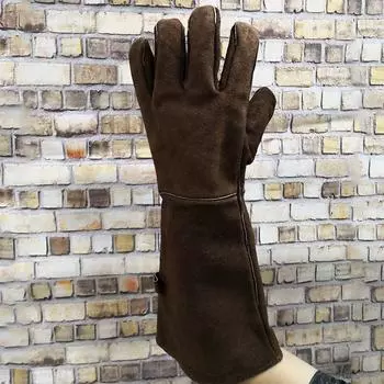 Перчатки для страхования труда, перчатки из двухслойной кожи с сердечником из говядины, перчатки для страхования труда из коровьей кожи, перчатки для страхования труда при электросварке, перчатки для барбекю 18 inch & cowhide & 18 inch & 18 inch & 18 inch