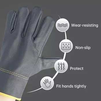 Перчатки для сварки Перчатки сварщика Износостойкие утолщенные двухслойные рабочие перчатки Металлообработка Садоводство Переезды Домашние животные