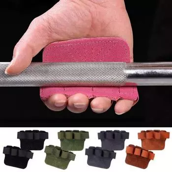 Перчатки для тяжелой атлетики для мужчин и женщин, перчатки для тренировок из коровьей кожи, захваты для тяжелой атлетики, двухслойная защита ладоней, аксессуары для фитнеса розовый