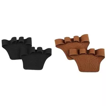 Перчатки для тяжелой атлетики, перчатки для тренировок в тренажерном зале, перчатки для пауэрлифтинга с петлей на 4 пальца, противоскользящая защита ладоней для мужчин и женщин чёрный