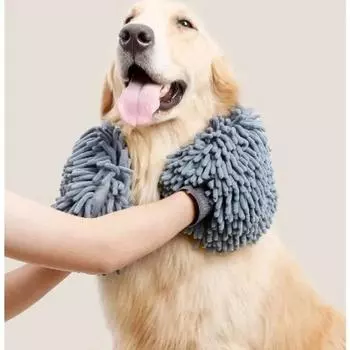 Перчатки для ухода за домашними животными Быстросохнущие полотенца для лап собак Синель из микрофибры Двусторонние перчатки для ухода за собаками для больших средних маленьких собак