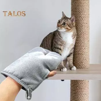 Перчатки для ухода за домашними животными, двухсторонние массажные перчатки для снятия статического электричества, рукавица для вычесывания шерсти домашних животных, кошек, собак, кроликов 16x24cm