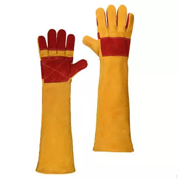 Перчатки для ухода за животными, устойчивые к укусам, многофункциональные, из искусственной кожи, для кошек 1 Pair 45cm