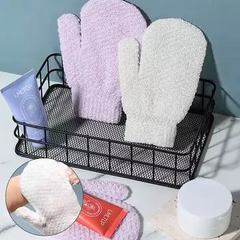 Перчатки для ванны, мягкий пилинг всего тела, скраб для ванны, бамбуковое волокно, шарик для ванны, полотенце-скраб фиолетовый