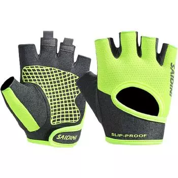 Перчатки для велоспорта с полупальцами, нескользящие, дышащие, износостойкие, для тяжелой атлетики, рыбалки, мужские и женские спортивные, регулируемые перчатки M