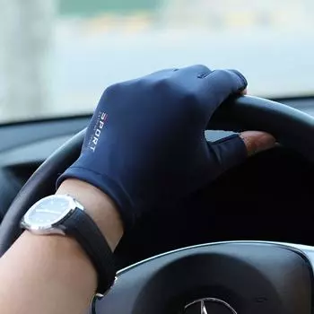 Перчатки для верховой езды Силиконовые перчатки Ice Silk Мужские эластичные перчатки Перчатки с полупальцами Нескользящие варежки