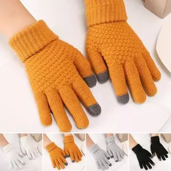 Перчатки для верховой езды, высокоэластичные незамерзающие удобные перчатки для зимней езды с сенсорным экраном, принадлежности для велоспорта оранжевый