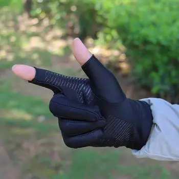 Перчатки для вождения и рыбалки с отсутствующими пальцами, половинные пальцы, противоскользящие перчатки из ледяного шелка, дышащие, солнцезащитные, для фитнеса, езды на велосипеде, э One Size