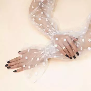 Перчатки для вождения с сетчатыми рукавами из ледяного шелка, защита от солнца, солнцезащитные рукава, кружевные гетры для рук D