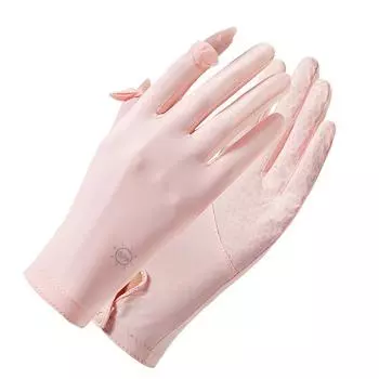 Перчатки для защиты от солнца для женщин, летние, прохладные, для защиты от солнца, тонкие, дышащие, нескользящие, для спорта, велоспорта, перчатки без пальцев Ice Silk average size