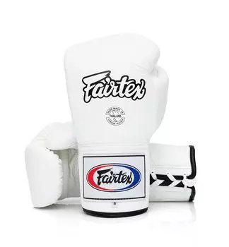 Перчатки Fairtex Pro Confederation UP Lace (Тип кружева) (Белый, 12 унций) белый