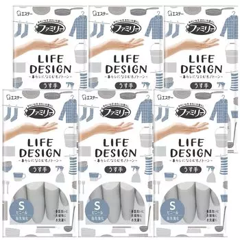 Перчатки Family Household Thin Life S Grey x 6 для стирки [оптовая закупка] Перчатки, Винил, Руки, Дизайн, Размер, Перчатки, Кухня, Мытье посуды, Уборка, серый