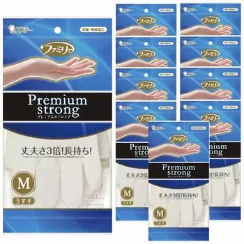 Перчатки Family Premium Strong Nitrile Rubber M Off White x 10 для посуды, соответствующие закону о санитарии пищевых продуктов [оптовая закупка], размер, штук, тонкие, для стирки,