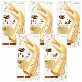 Перчатки Family Prima Household Vinyl M Champagne Gold x 5 Gardening [Оптовая закупка], перчатки, полудлинные, размер, штук, кухонные, для мытья посуды,