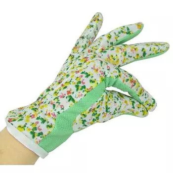 Перчатки из чистого хлопка с противоскользящими точками, женские, для вождения, садоводства, защиты от солнца, из хлопка в рубчик, цветные Green One size