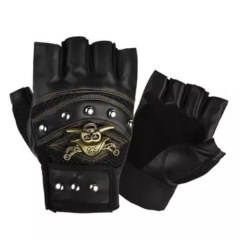 Перчатки из искусственной кожи с полупальцами, летние тактические перчатки для походов на открытом воздухе для мужчин, для поедания курицы, перчатки для верховой езды с изображением пиратского черепа для женщин One Size