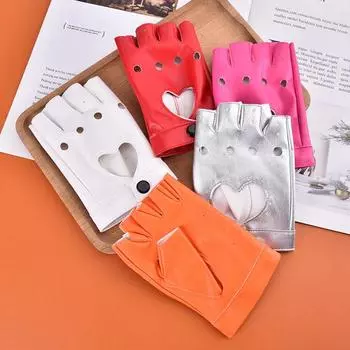 Перчатки из искусственной кожи с пятью пальцами для вождения, шоу, варежки для танцев на пилоне розы красного