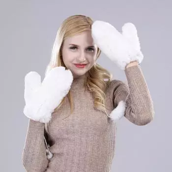 Перчатки из меха кролика рекс для женщин, зимние уличные согревающие варежки из 100% натурального кроличьего меха, женские пушистые мягкие перчатки из натурального меха Good elasticity серый