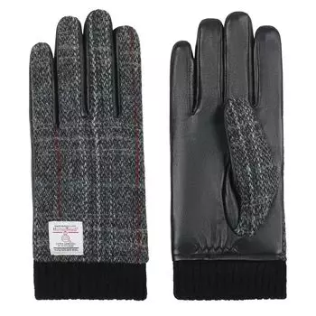 Перчатки из натуральной кожи Harris Tweed, матовая овечья кожа, совместимая со смартфоном, подарочная коробка, свободный размер, ветрозащитные кожаные перчатки Harris Tweed для холодной погоды