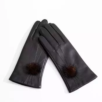 Перчатки из натуральной кожи Зимние женские теплые перчатки Уличные перчатки из овчины Флисовые утепленные перчатки .