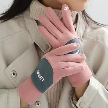 Перчатки из немецкого бархата, модные перчатки для верховой езды на открытом воздухе, 2022, термоперчатки розовый