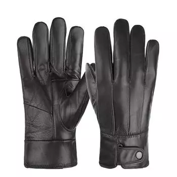 Перчатки из овчины мужские и женские зимние бархатные утолщенные термокожаные перчатки для езды на велосипеде мотоцикле тонкие перчатки One size
