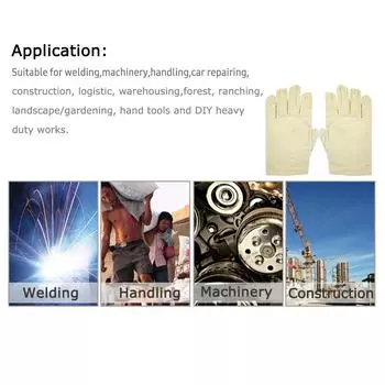 Перчатки из парусины, толстые двухслойные защитные перчатки, износостойкие, противоскользящие рабочие перчатки, механические 10 Pairs хаки