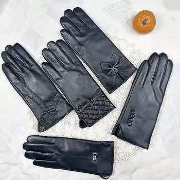 Перчатки из термокожи для активного отдыха, женские утолщенные бархатные кожаные перчатки, ветрозащитные перчатки для езды на велосипеде Tide