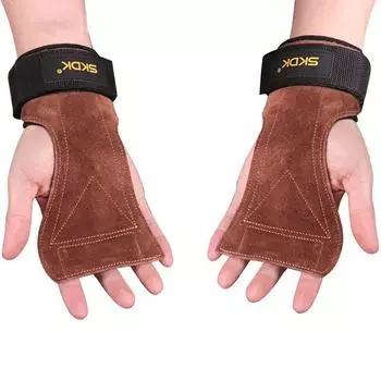 Перчатки из воловьей кожи для спортзала, противоскользящие силовые пояса, подъемные подушечки, пояс для становой тяги, перчатки для фитнеса и кроссфита, защита ладоней
