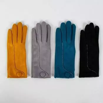 Перчатки из замши и флиса, можно касаться экрана, вождение на открытом воздухе, ремень для верховой езды, баллы вычета, перчатки для взрослых серый