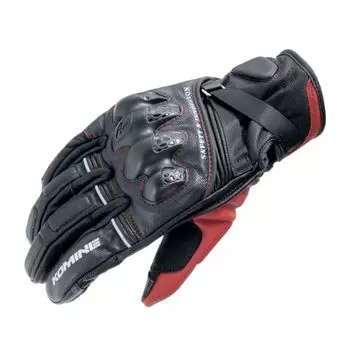 Перчатки Komine Motorcycle GK-854 кожаные защитные теплые HG черные красные M