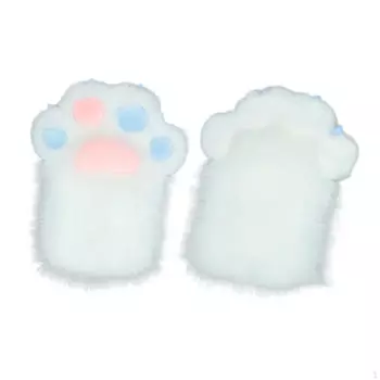 Перчатки «кошачья лапка» легкие мягкие набивные принадлежности для вечеринок ночной клуб маскарадный костюм Pink Pads White