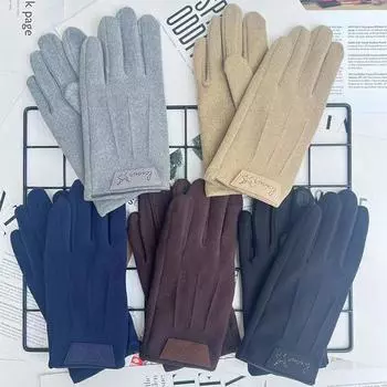 Перчатки мужские теплые немецкие флисовые утолщенные перчатки для сенсорных экранов для вождения, езды на велосипеде, электромобиля, для активного отдыха one size fits all серый