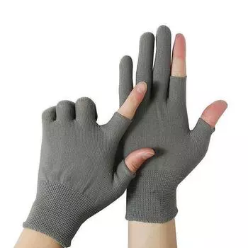 Перчатки нейлоновые с двумя и пятью пальцами для защиты женских рабочих перчаток серый