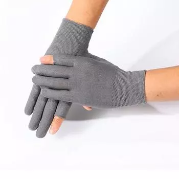 Перчатки нейлоновые с двумя и пятью пальцами для защиты женских рабочих перчаток чёрный