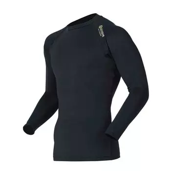 Otafuku Gloves Всесезонное термобелье с длинным рукавом и круглым вырезом, регулирующее температуру, дезодорирующее, с защитой от УФ-лучей, компрессионное, черное, размер L [Мужское Outlast] чёрный