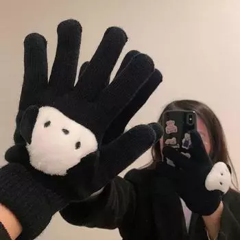 Перчатки Paqia Dog Lamb Wool с защитой от холода и замерзания, утолщенные, для учеников класса, для осени и зимы, все включено, пять 15*10cm