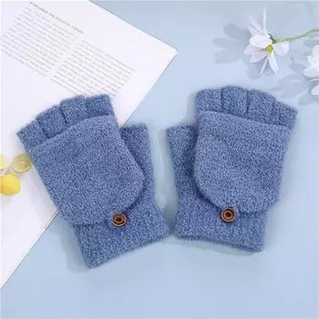 Перчатки Перчатки с откидным верхом Плюс Бархатные и утолщенные пятипалые милые студенческие перчатки для письма Теплые перчатки average size