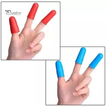 Перчатки Puntos Silicone 3/5/12Pcs Finger Cot Protector Sleeve Cover Anti Cuts Anti-Slip 3pcs синий