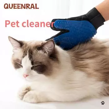 Перчатки Queenral для домашних животных, перчатки для ухода за кошками, щетка для удаления кошачьей шерсти, щетка для удаления перчаток с животными, расческа для собак для кошек, ванна, чистый массаж волос