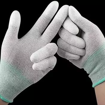 Перчатки с антистатическим покрытием на кончиках пальцев, противоскользящие, защитные перчатки для работы в промышленности, перчатки для установки тонировочной пленки на автомобильные стекла