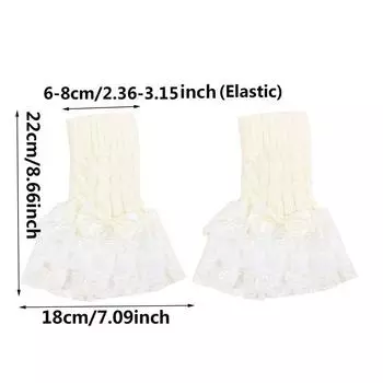 Перчатки с бантом в стиле Лолиты Y2K без пальцев, готические, зимние, теплые, солнцезащитные, с накладными рукавами, женские, JK, аксессуары для одежды One Size белый