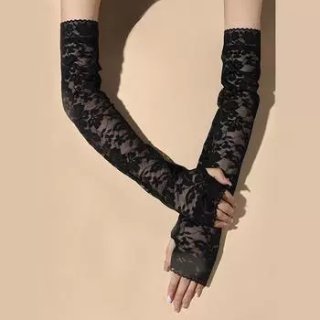 Перчатки с длинными рукавами Перчатки для вождения Солнцезащитный чехол Рукава Ice Silk Сетчатые кружевные гетры для рук