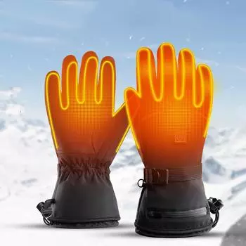 Перчатки с подогревом для мужчин и женщин, зимние, согревающие руки, водонепроницаемые перчатки для сенсорного экрана, перчатки для гонок на открытом воздухе, велосипедные, лыжные, термоперчатки