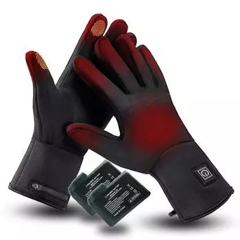 Перчатки с подогревом, водонепроницаемые и ветрозащитные, с дисплеем температуры, зимние перчатки с электрическим подогревом, перчатки с электрическим подогревом для мужчин и женщин XL-XXL чёрный