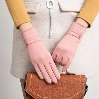 Перчатки с полной защитой пальцев от холода, флисовые перчатки в корейском стиле, женские перчатки серый