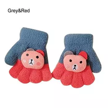 Перчатки с полными пальцами для детей 0-3 лет для мальчиков и девочек Перчатки с пятью пальцами Варежки утолщенные